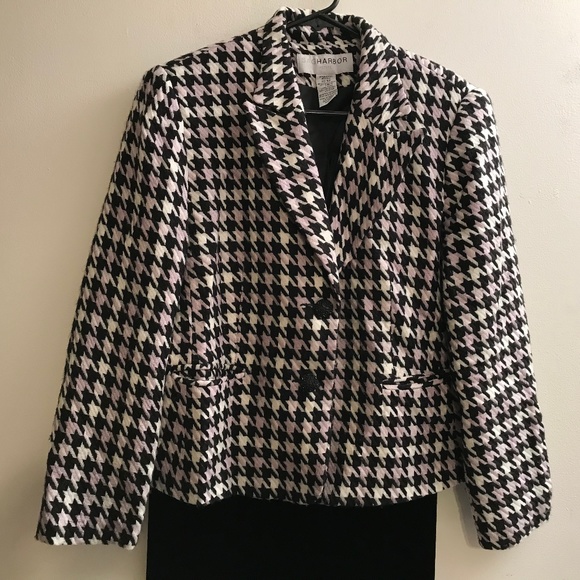 Sag Harbor Black Taupe White Jacket Woman Size 6P - Picture 1 of 8